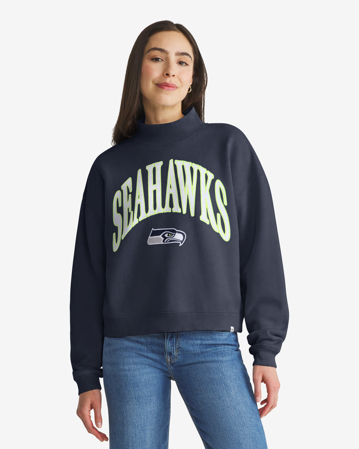 SEATTLE SEAHAWKS VANTAGE '47 WOMEN'S MOCK NECK PULLOVER