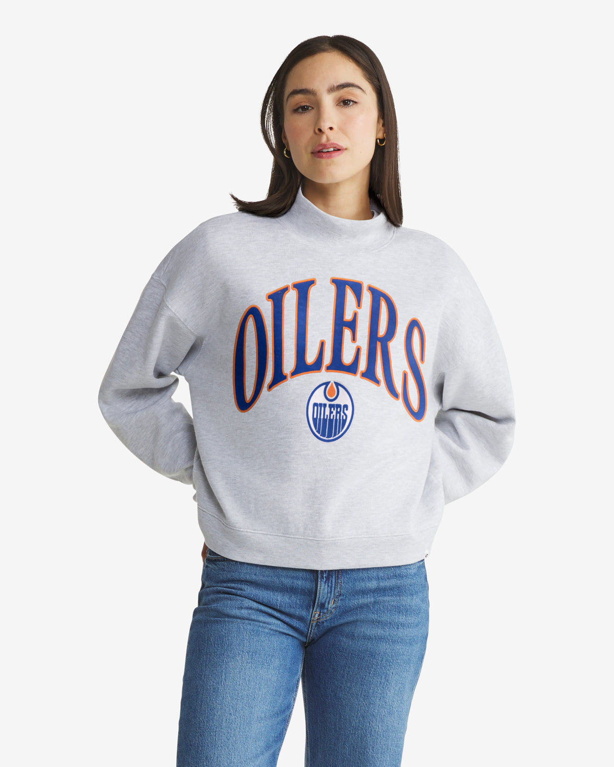 EDMONTON OILERS VINTAGE VANTAGE '47 WOMEN'S MOCK NECK PULLOVER