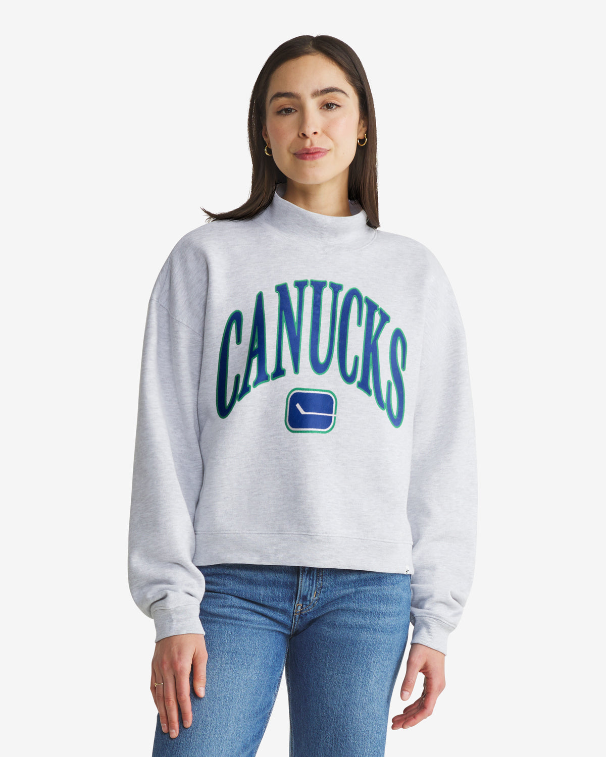 VANCOUVER CANUCKS VINTAGE VANTAGE '47 WOMEN'S MOCK NECK PULLOVER