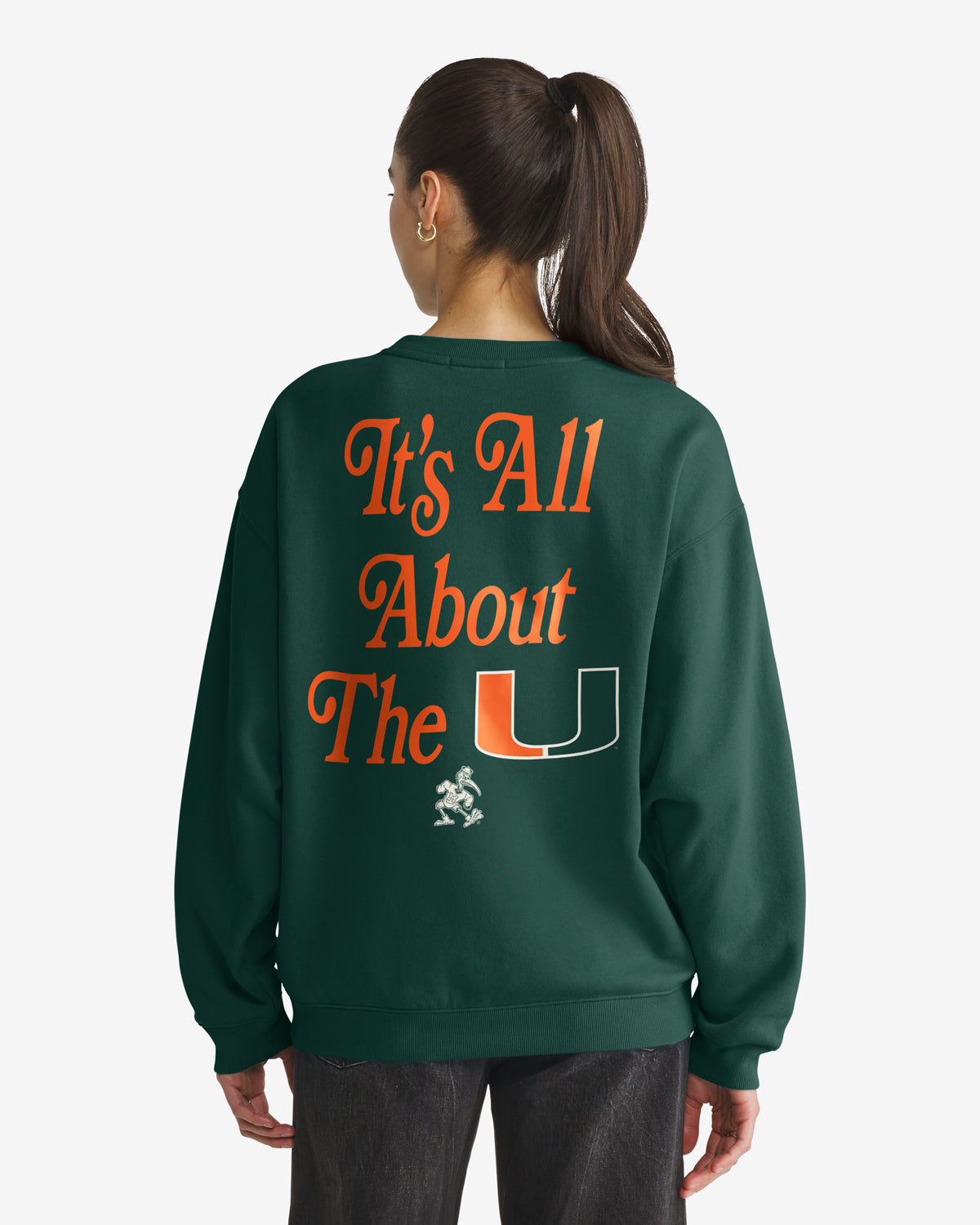 Miami Hurricanes Vintage Shout It Out '47 Oversized Crew Womens