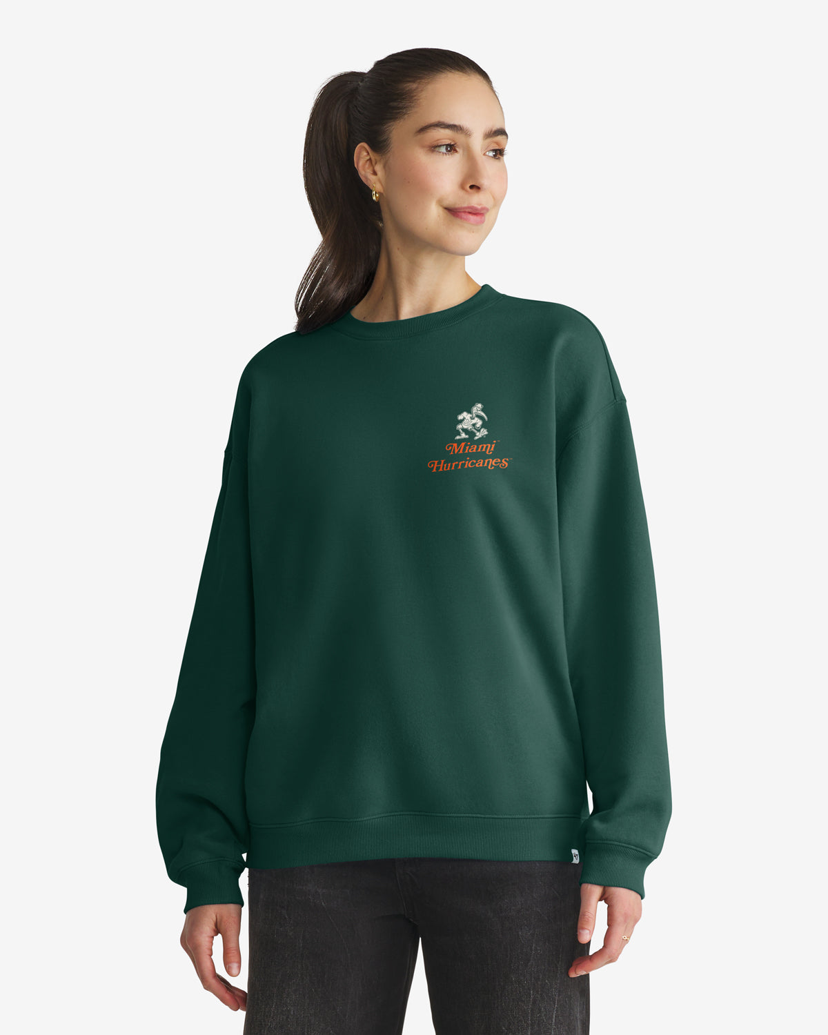Miami Hurricanes Vintage Shout It Out '47 Oversized Crew Womens