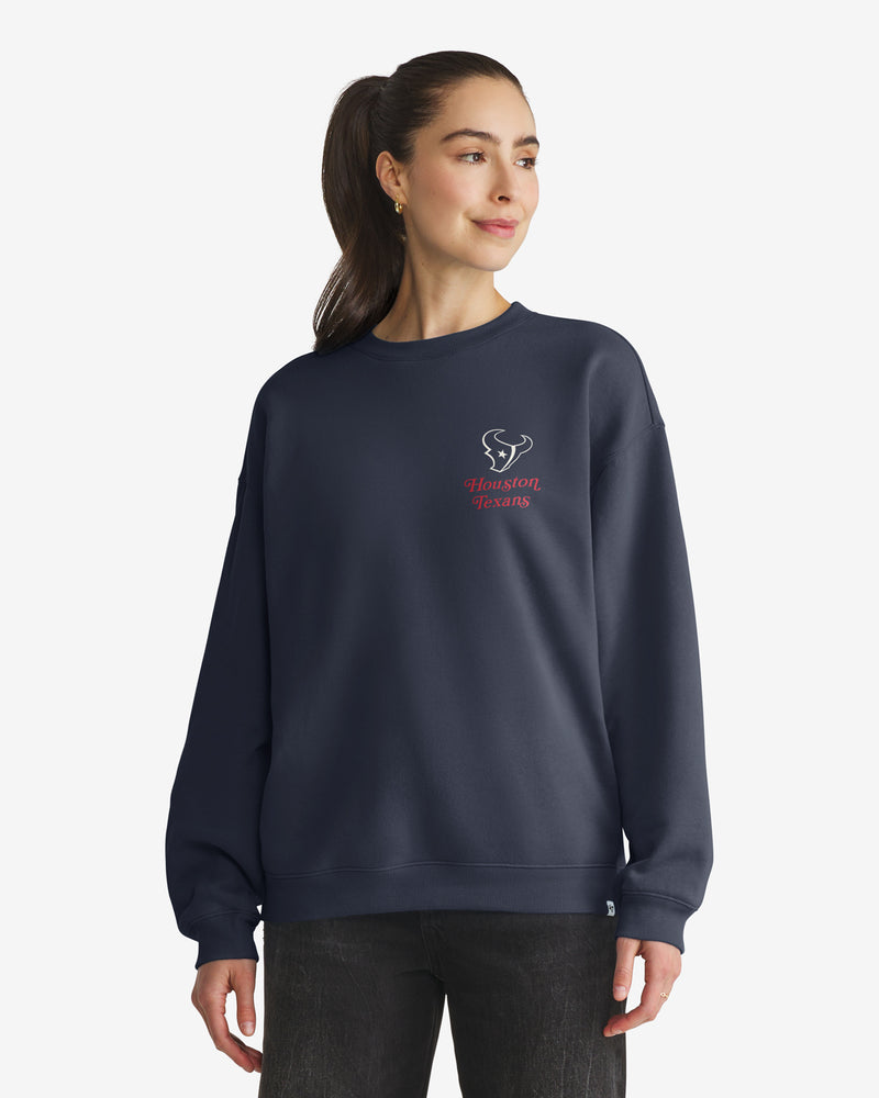 HOUSTON TEXANS SHOUT IT OUT '47 OVERSIZED CREW WOMENS