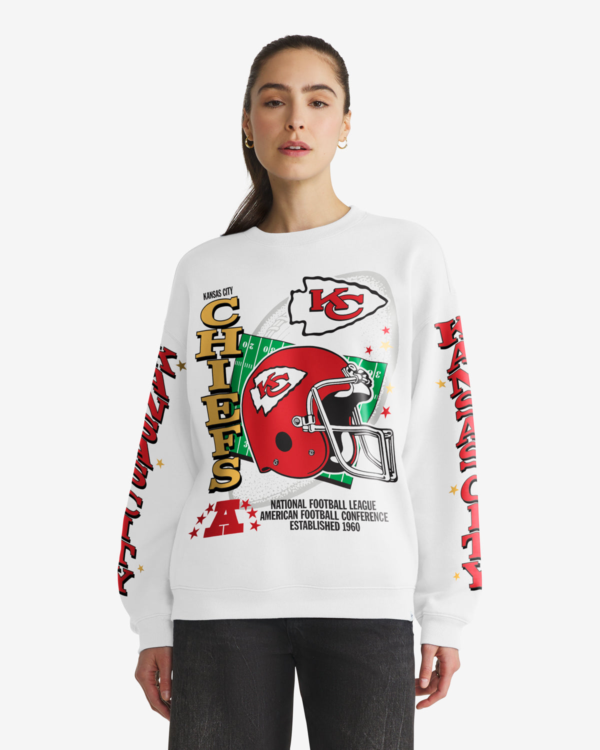KANSAS CITY CHIEFS THUNDEROUS '47 WOMEN'S OVERSIZED CREW