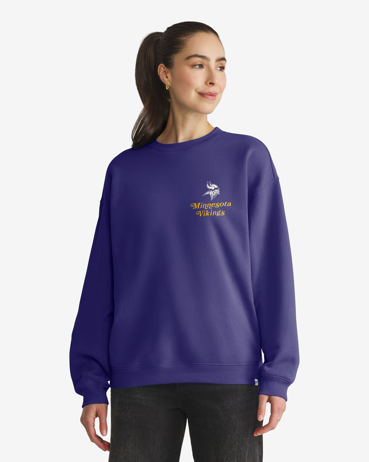 MINNESOTA VIKINGS SHOUT IT OUT '47 OVERSIZED CREW WOMENS