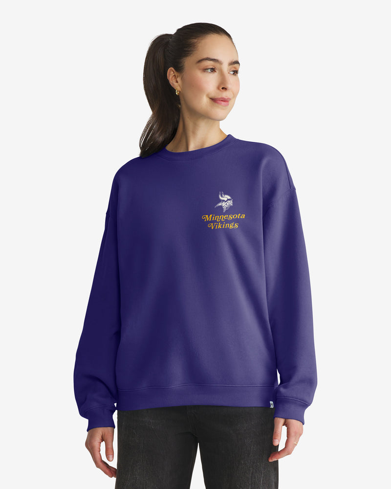 MINNESOTA VIKINGS SHOUT IT OUT '47 OVERSIZED CREW WOMENS