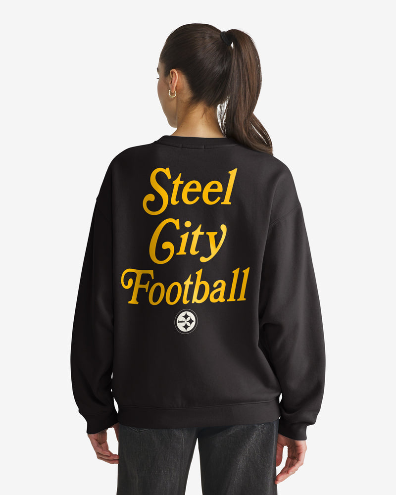 PITTSBURGH STEELERS SHOUT IT OUT '47 OVERSIZED CREW WOMENS