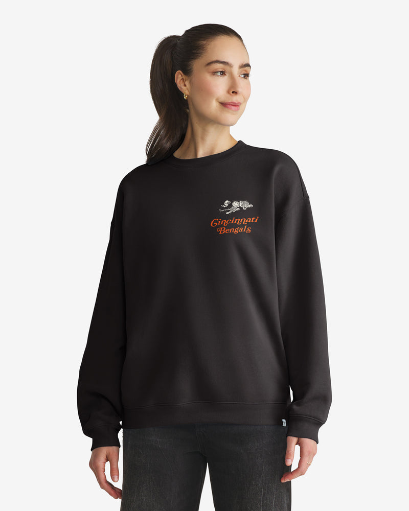 CINCINNATI BENGALS HISTORIC SHOUT IT OUT '47 OVERSIZED CREW WOMENS