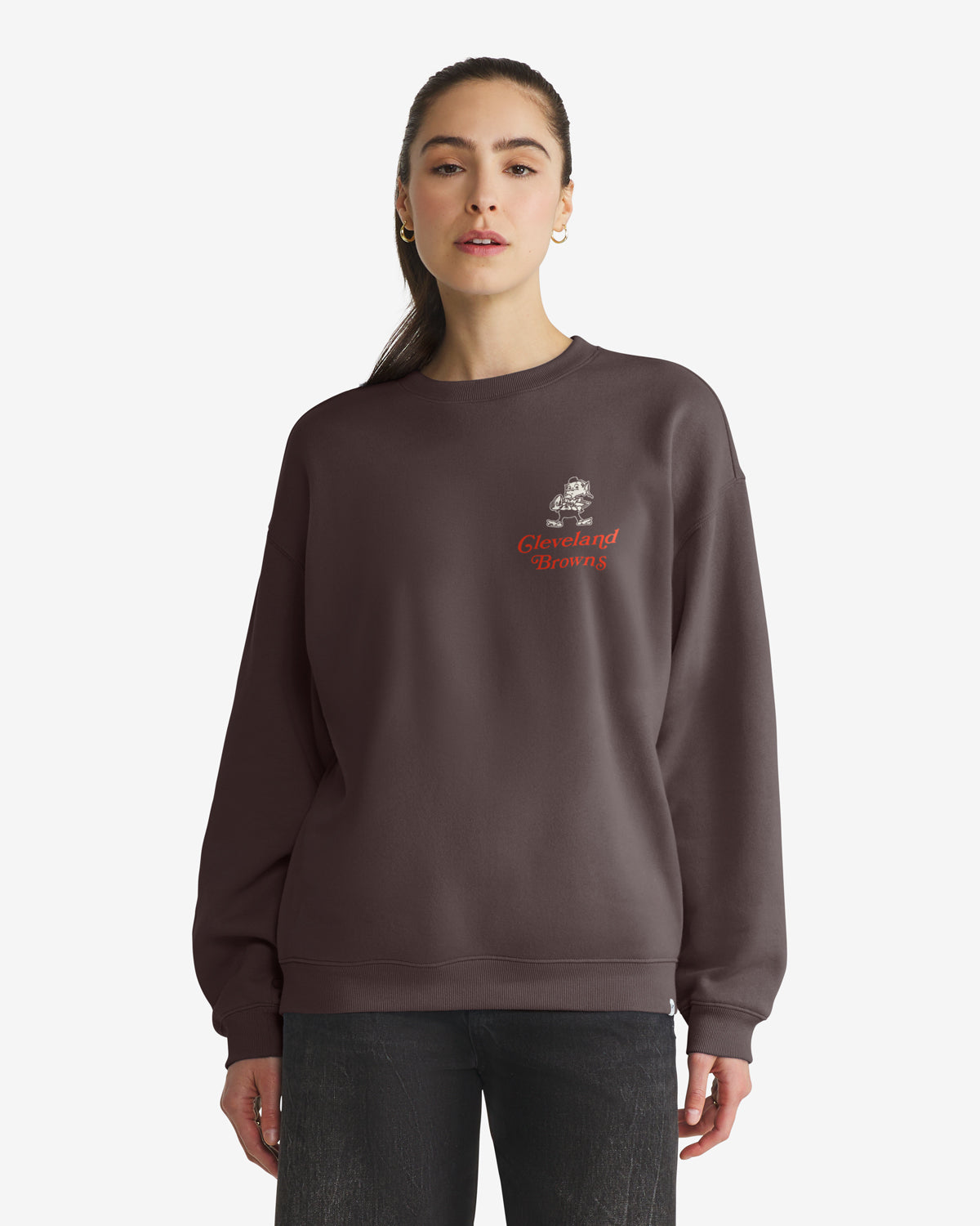 CLEVELAND BROWNS HISTORIC SHOUT IT '47 OUT OVERSIZED CREW WOMENS