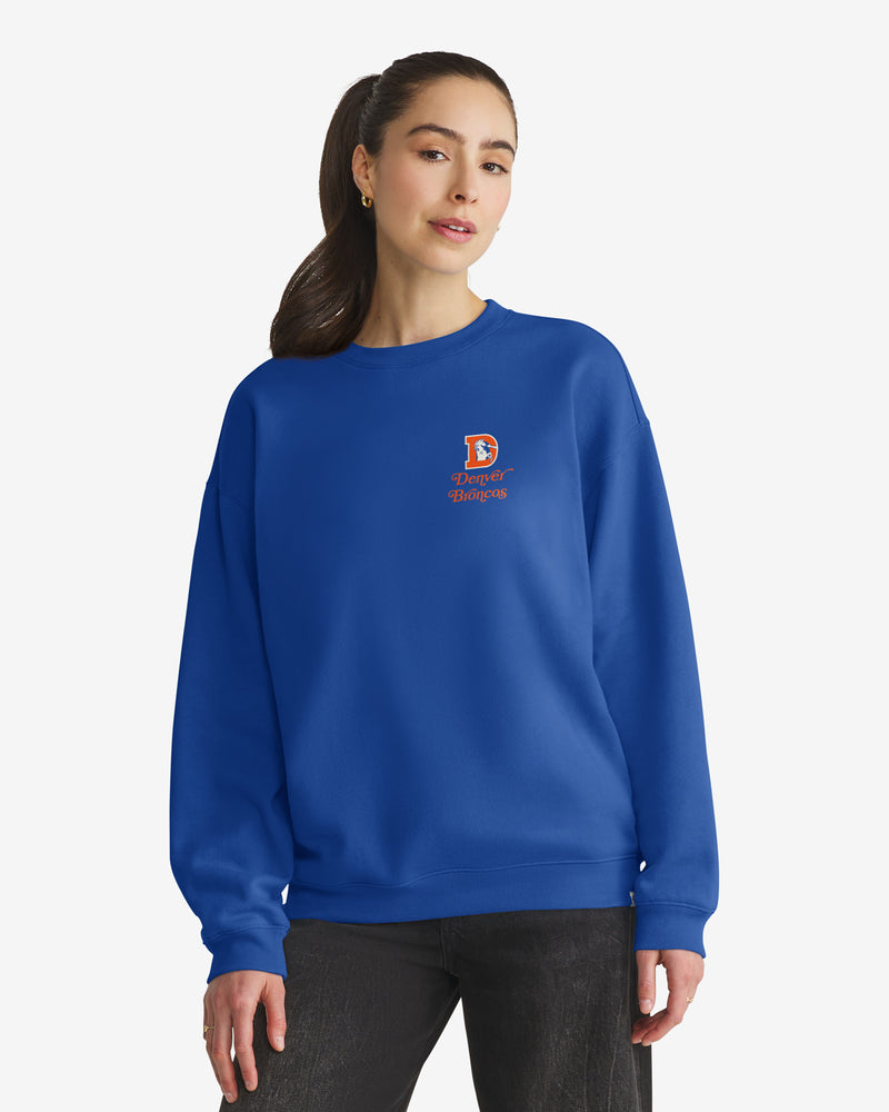 DENVER BRONCOS HISTORIC SHOUT IT OUT '47 OVERSIZED CREW WOMENS