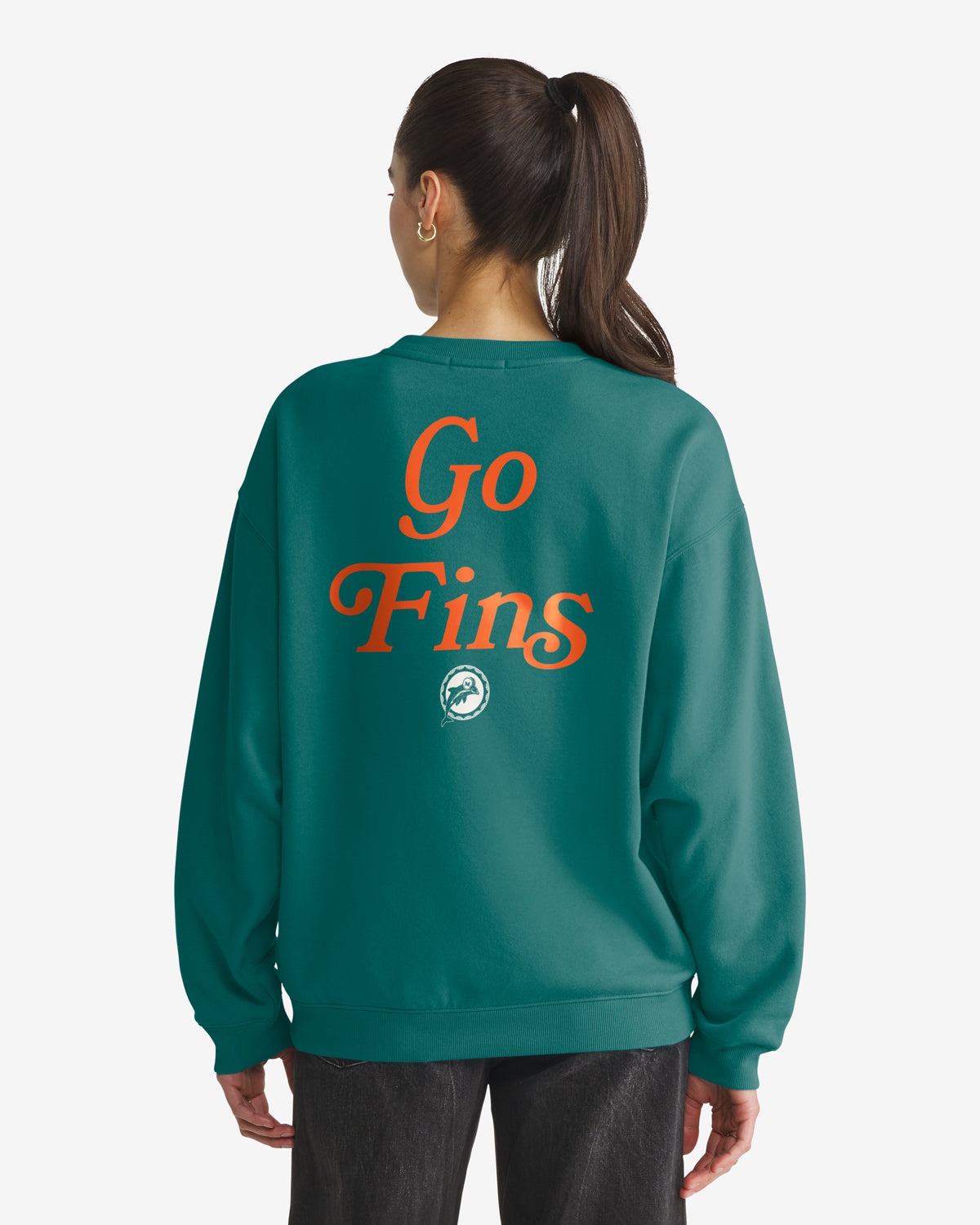 Miami Dolphins Historic Shout It Out '47 Oversized Crew Women's
