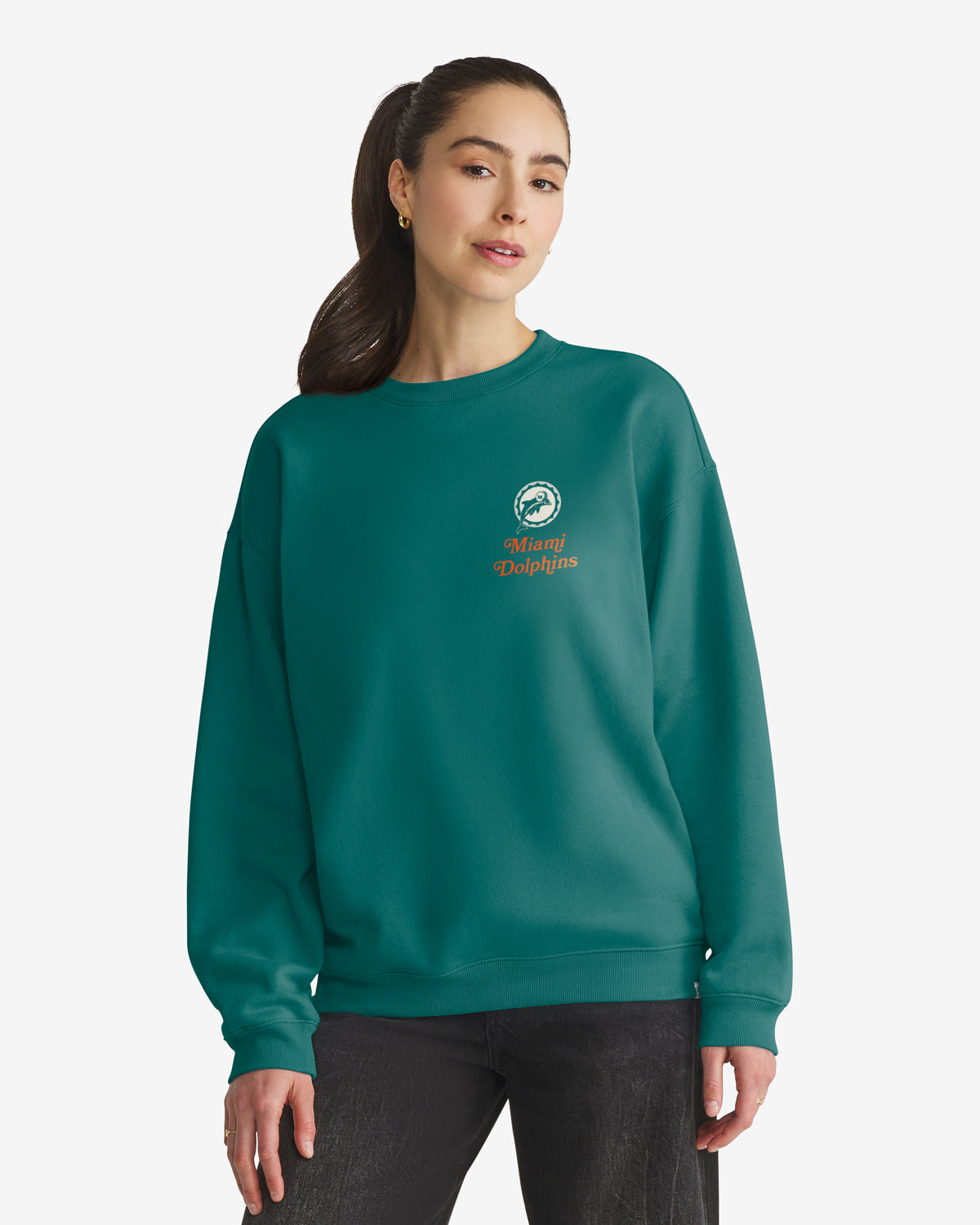 Miami Dolphins Historic Shout It Out '47 Oversized Crew Women's