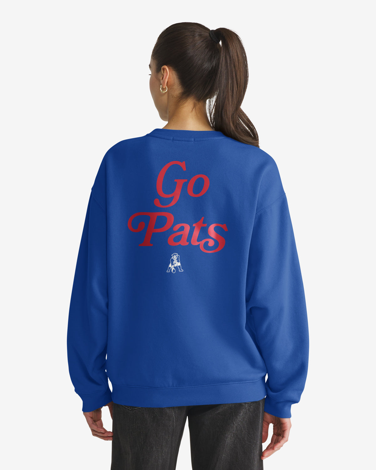 NEW ENGLAND PATRIOTS HISTORIC SHOUT IT OUT '47 OVERSIZED CREW WOMENS