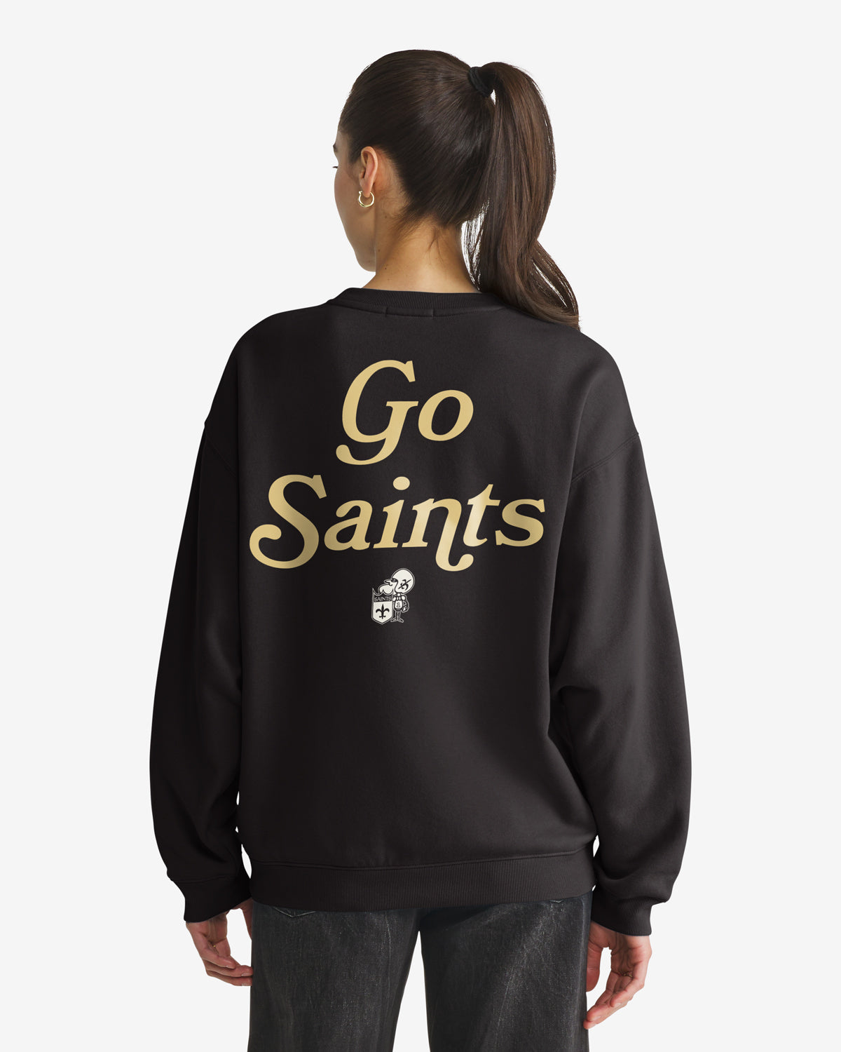 NEW ORLEANS SAINTS HISTORIC SHOUT IT OUT '47 OVERSIZED CREW WOMENS