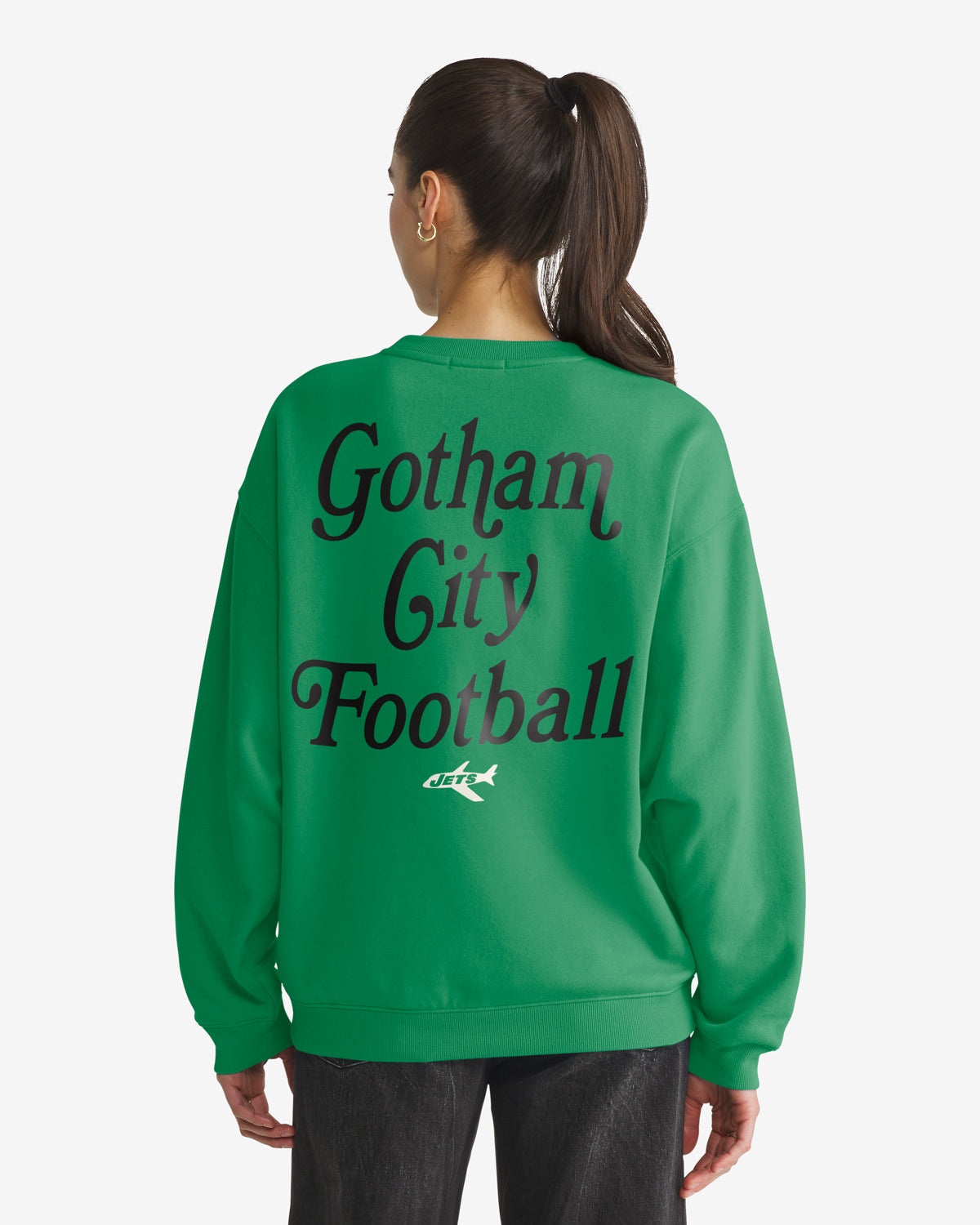 NEW YORK JETS HISTORIC SHOUT IT OUT '47 OVERSIZED CREW WOMENS