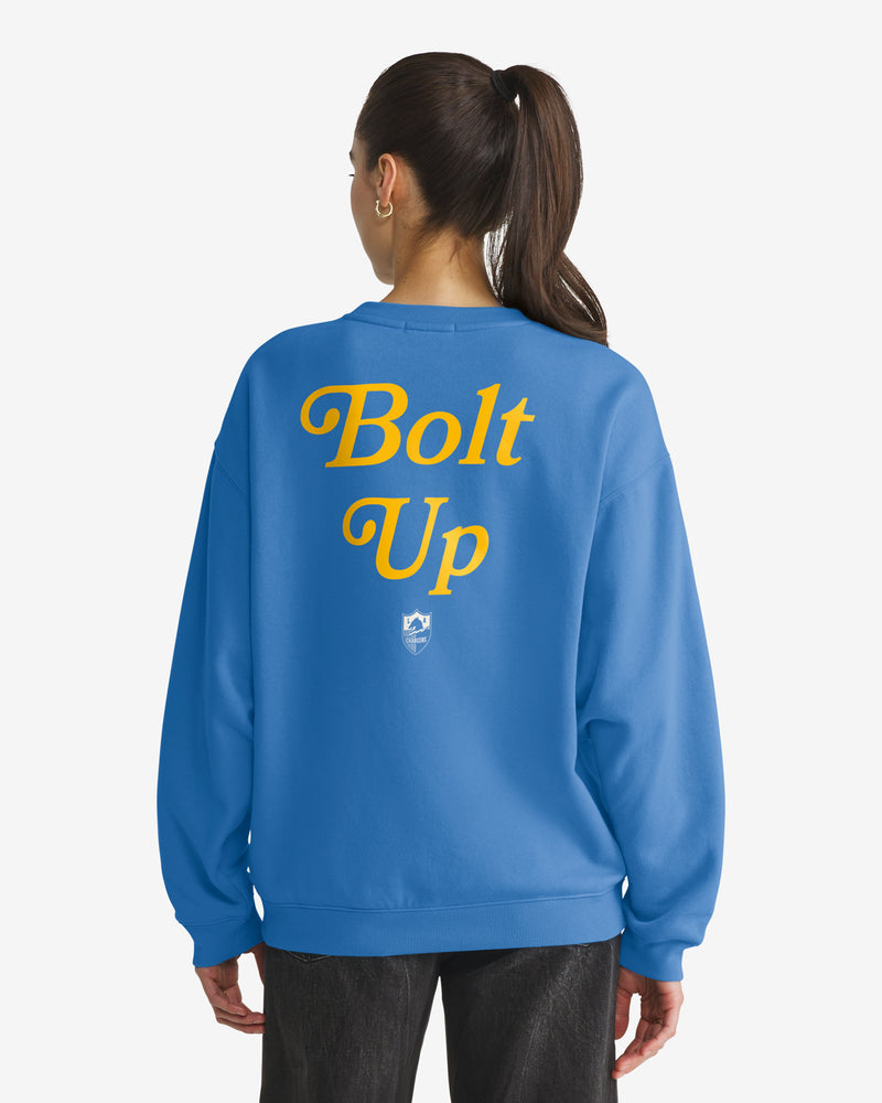 LOS ANGELES CHARGERS HISTORIC SHOUT IT OUT '47 OVERSIZED CREW WOMENS