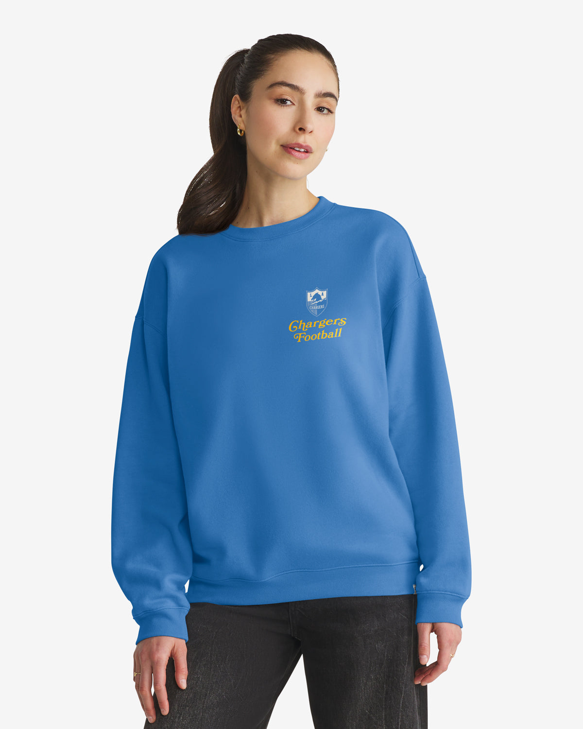 LOS ANGELES CHARGERS HISTORIC SHOUT IT OUT '47 OVERSIZED CREW WOMENS