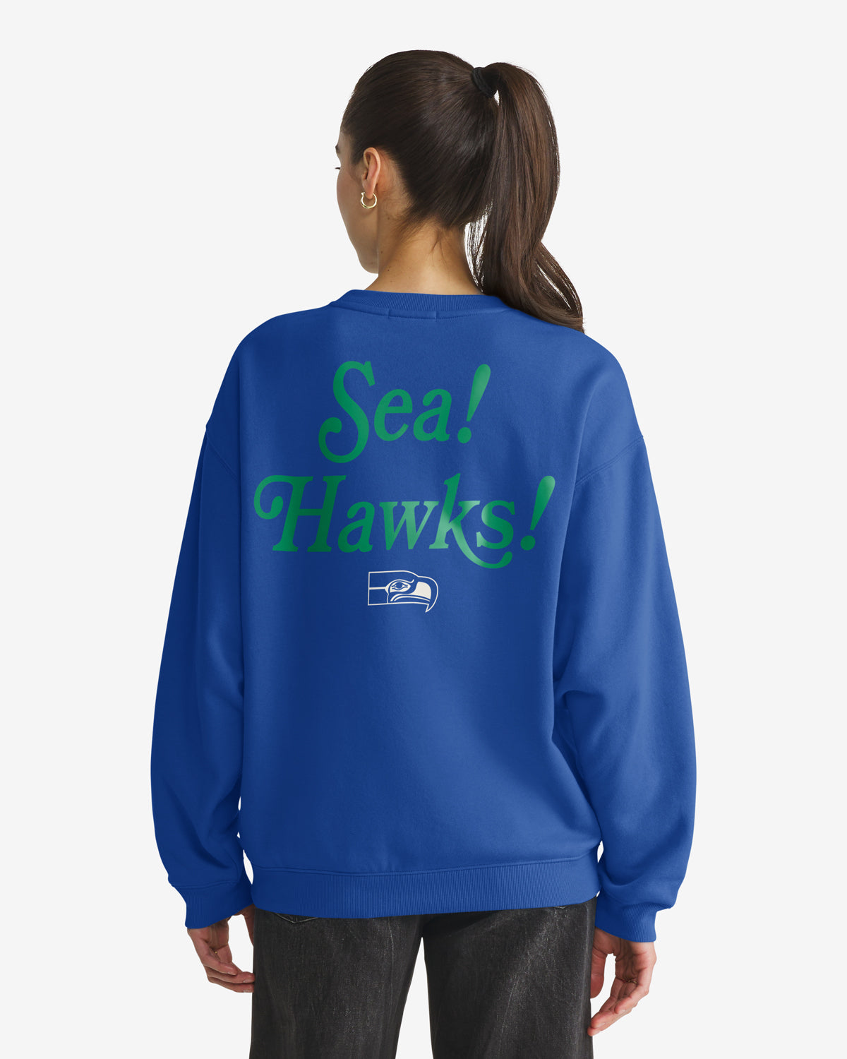 SEATTLE SEAHAWKS HISTORIC SHOUT IT OUT '47 OVERSIZED CREW WOMENS