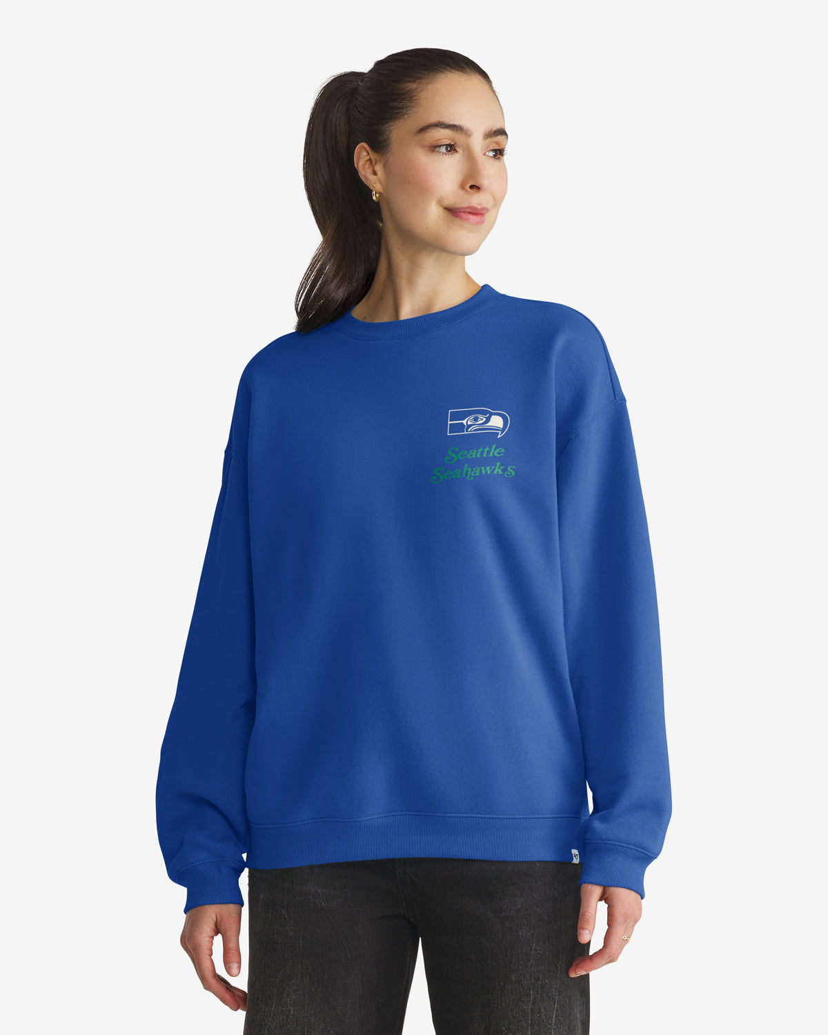 SEATTLE SEAHAWKS HISTORIC SHOUT IT OUT '47 OVERSIZED CREW WOMENS