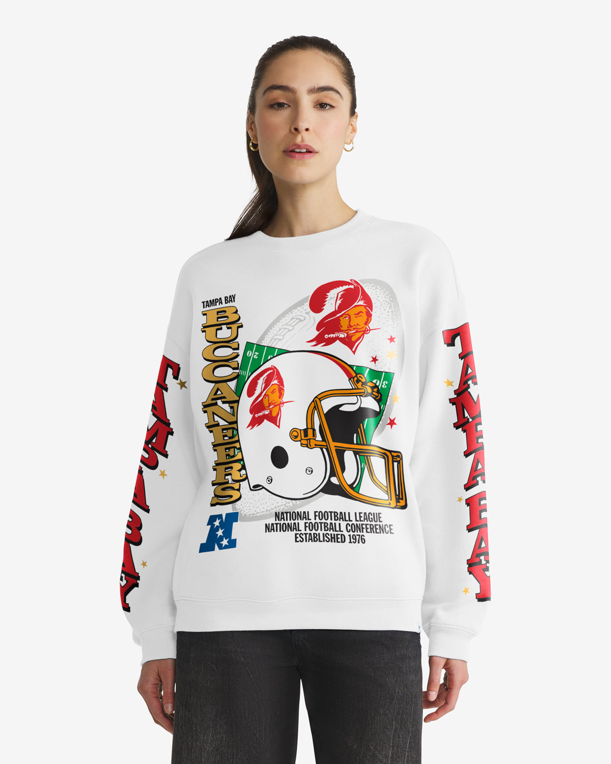 TAMPA BAY BUCCANEERS HISTORIC THUNDEROUS '47 WOMEN'S OVERSIZED CREW