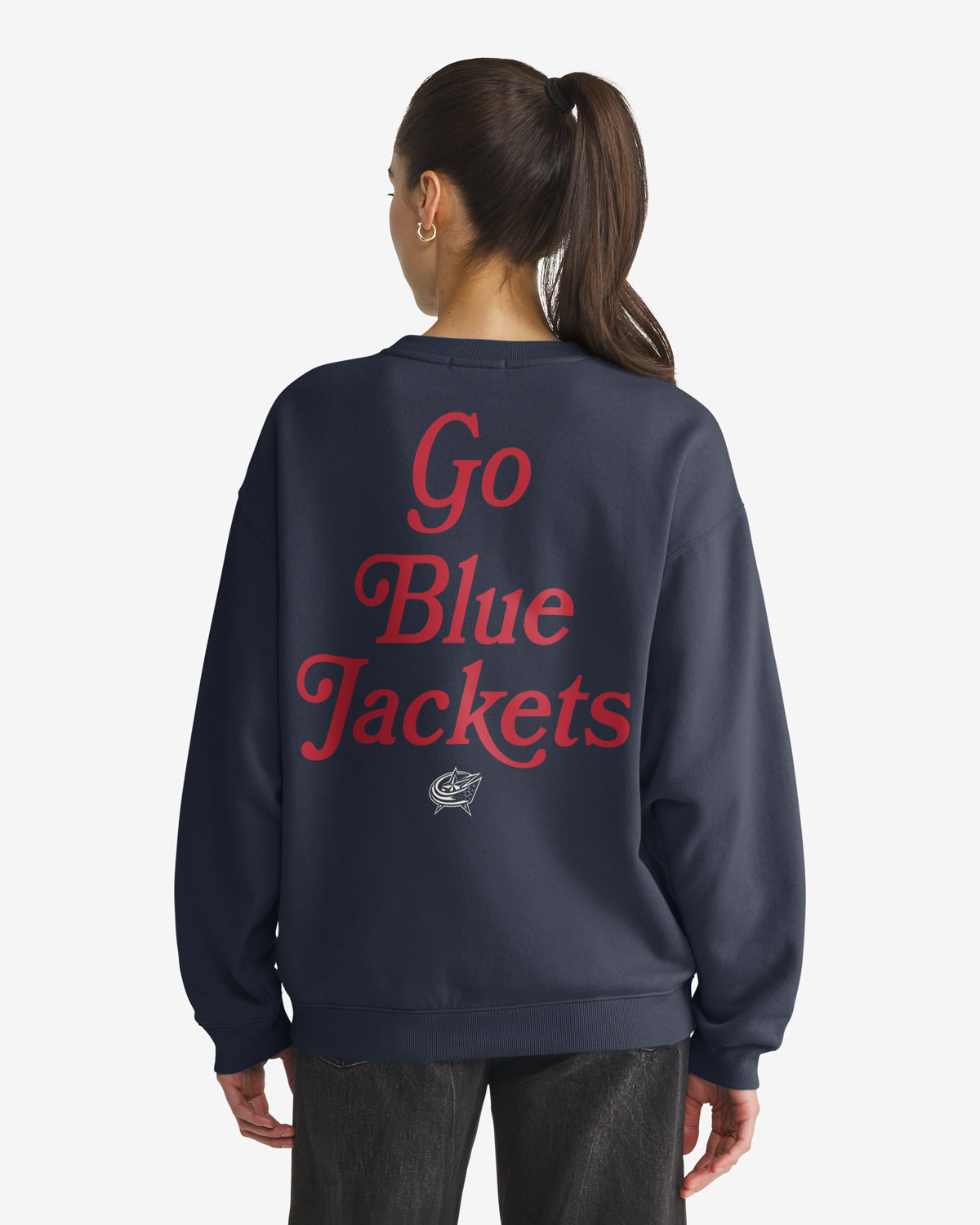 COLUMBUS BLUE JACKETS SHOUT IT OUT '47 WOMEN'S OVERSIZED CREW