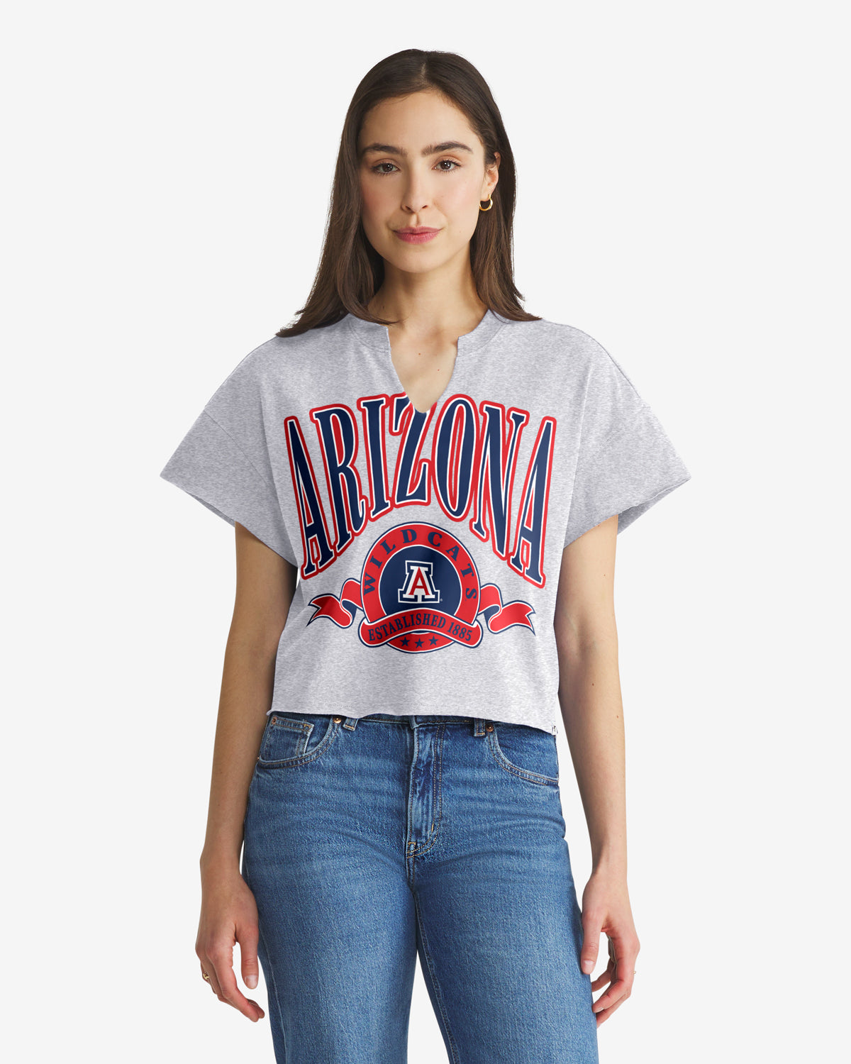 ARIZONA WILDCATS BANNERS OUT '47 OVERSIZED NOTCH NECK TEE WOMENS