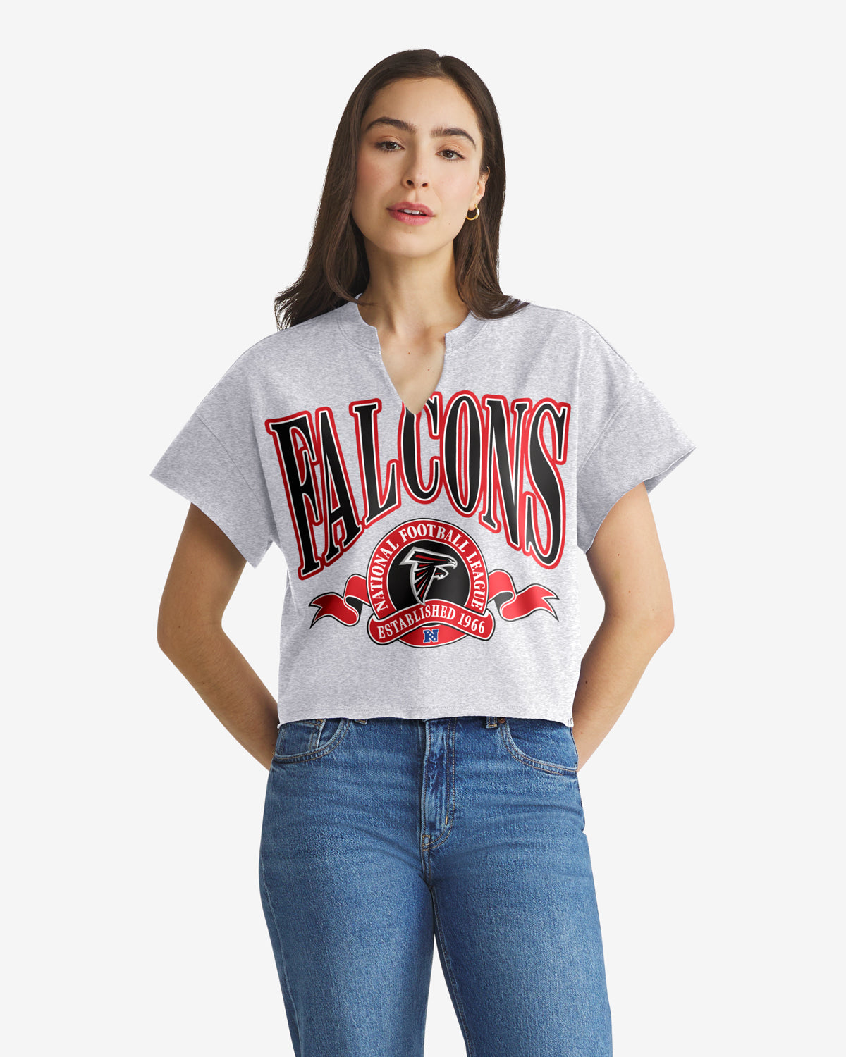 ATLANTA FALCONS BANNERS OUT '47 OVERSIZED NOTCH NECK TEE WOMENS