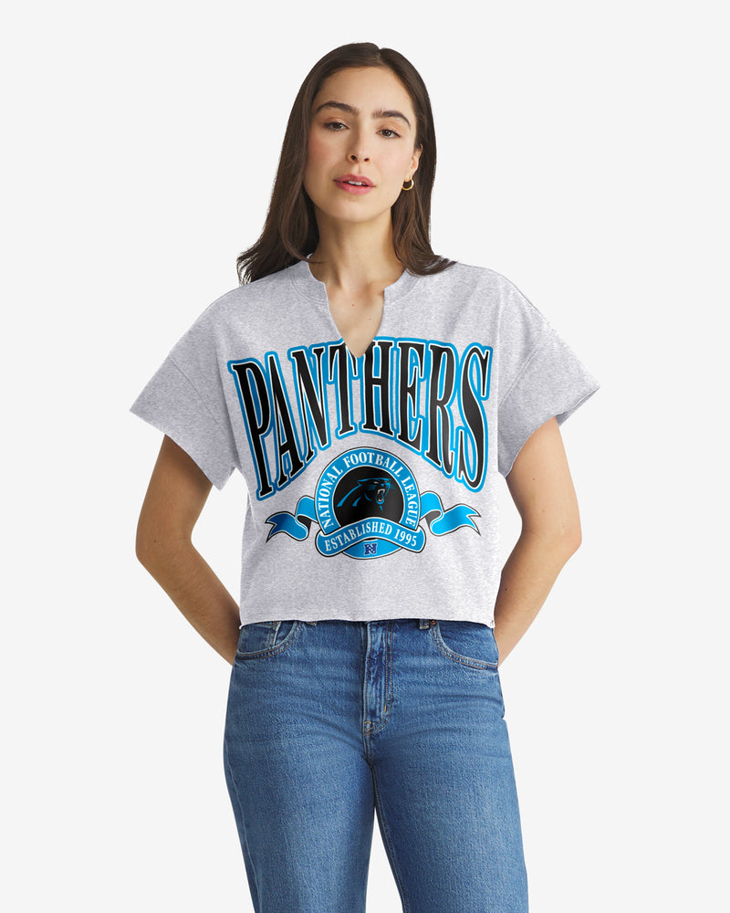 CAROLINA PANTHERS BANNERS OUT '47 OVERSIZED NOTCH NECK TEE WOMENS