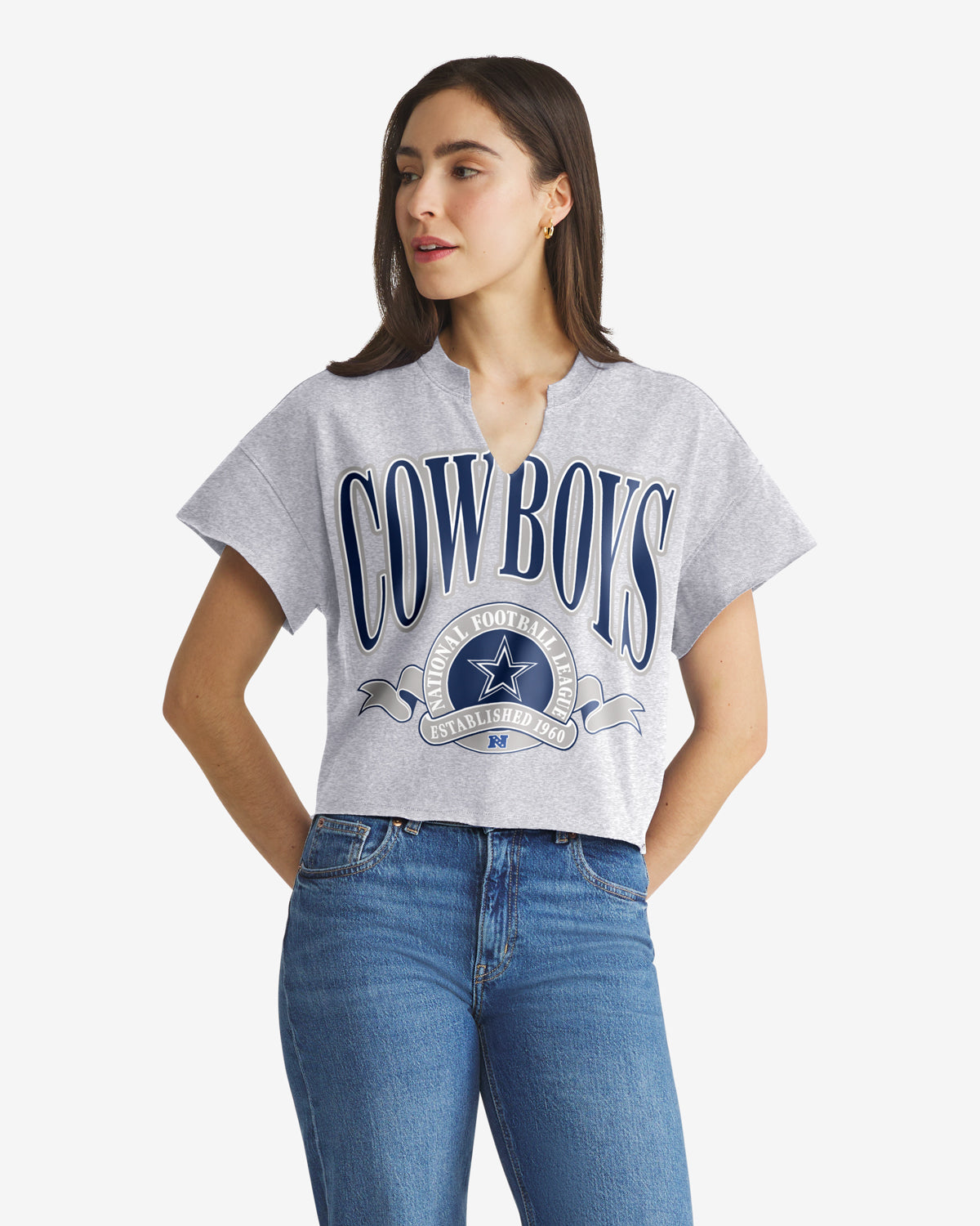 DALLAS COWBOYS BANNERS OUT '47 OVERSIZED NOTCH NECK TEE WOMENS