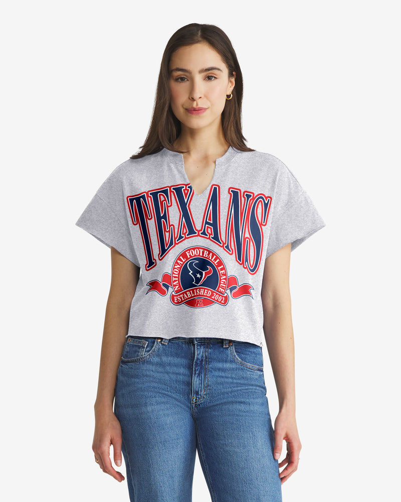 HOUSTON TEXANS BANNERS OUT '47 OVERSIZED NOTCH NECK TEE WOMENS