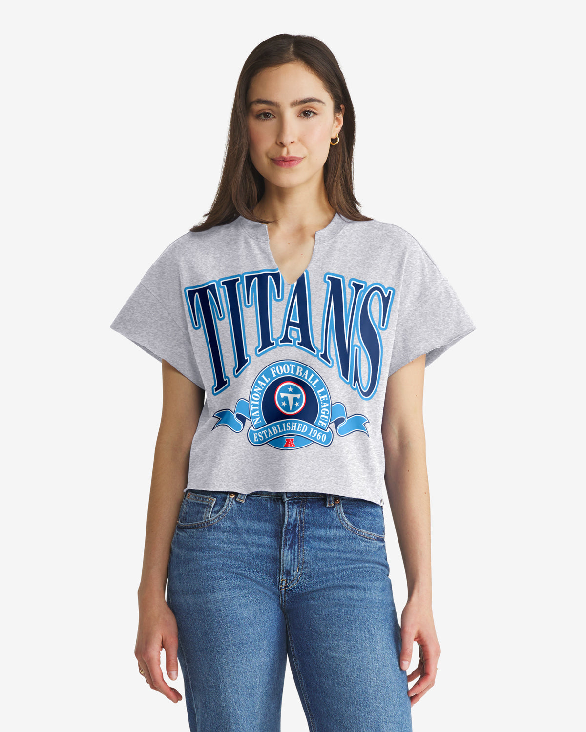 TENNESSEE TITANS BANNERS OUT '47 OVERSIZED NOTCH NECK TEE WOMENS