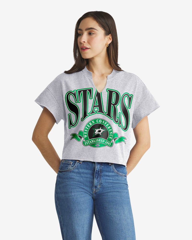 DALLAS STARS BANNERS OUT '47 WOMEN'S OVERSIZED NOTCH NECK TEE