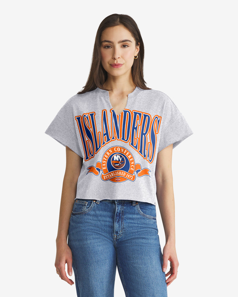 NEW YORK ISLANDERS BANNERS OUT '47 WOMEN'S OVERSIZED NOTCH NECK TEE