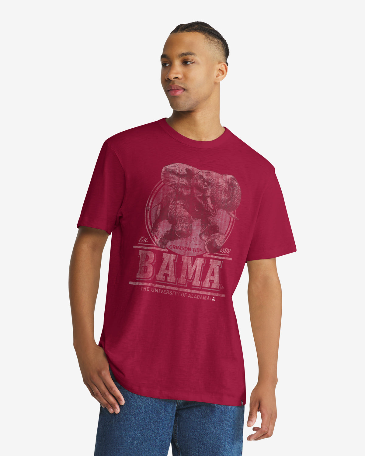 ALABAMA CRIMSON TIDE VINTAGE EMBLEM MARK '47 SCRUM TEE