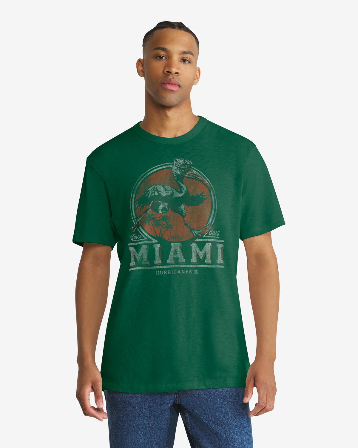 MIAMI HURRICANES VINTAGE EMBLEM MARK '47 SCRUM TEE