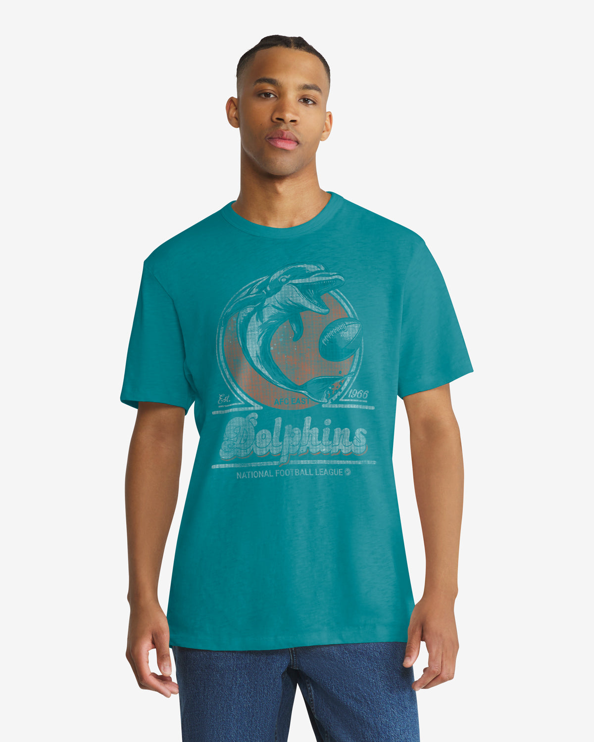 MIAMI DOLPHINS HISTORIC EMBLEM MARK '47 SCRUM TEE