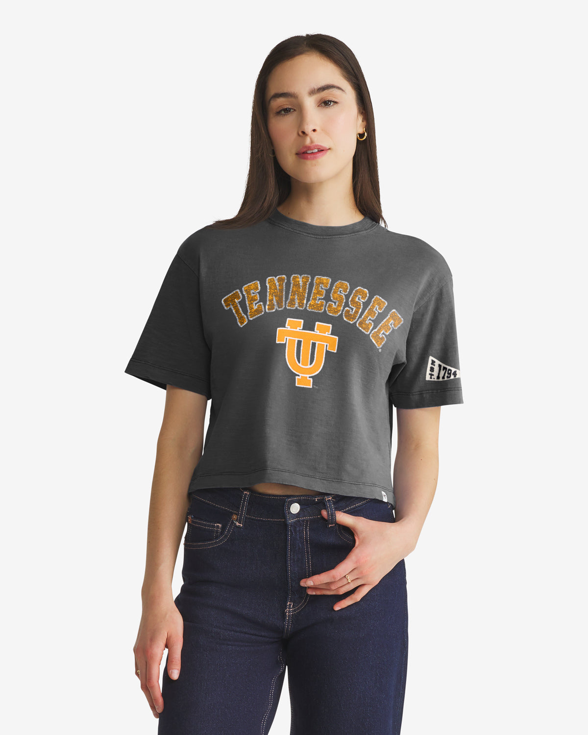 TENNESSEE VOLUNTEERS VINTAGE ELMORE WELL WORN '47 HEAVY SLUB TEE WOMENS