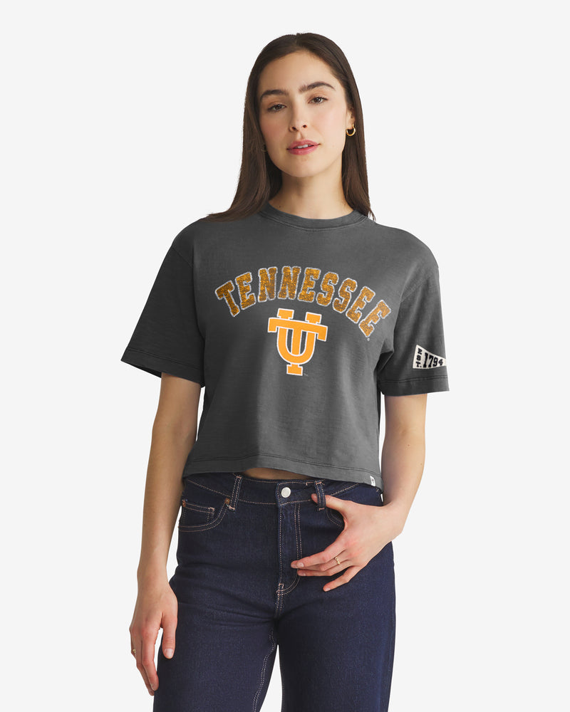 TENNESSEE VOLUNTEERS VINTAGE ELMORE WELL WORN '47 HEAVY SLUB TEE WOMENS