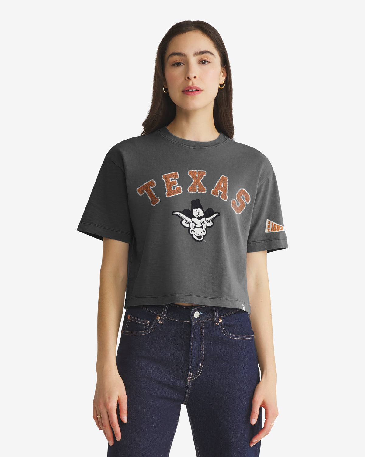 TEXAS LONGHORNS VINTAGE ELMORE WELL WORN '47 HEAVY SLUB TEE WOMENS