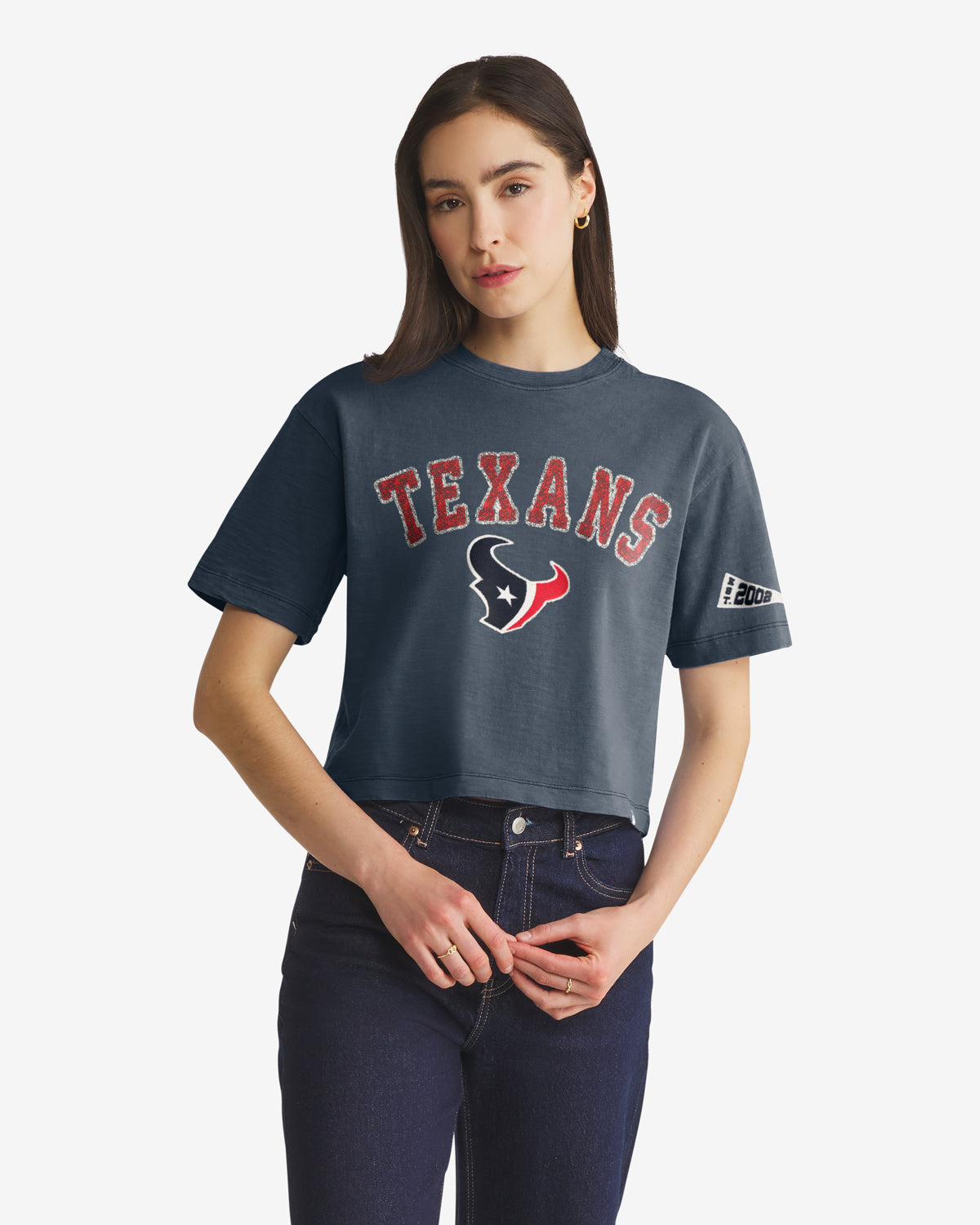 HOUSTON TEXANS ELMORE WELL WORN '47 HEAVY SLUB TEE WOMENS