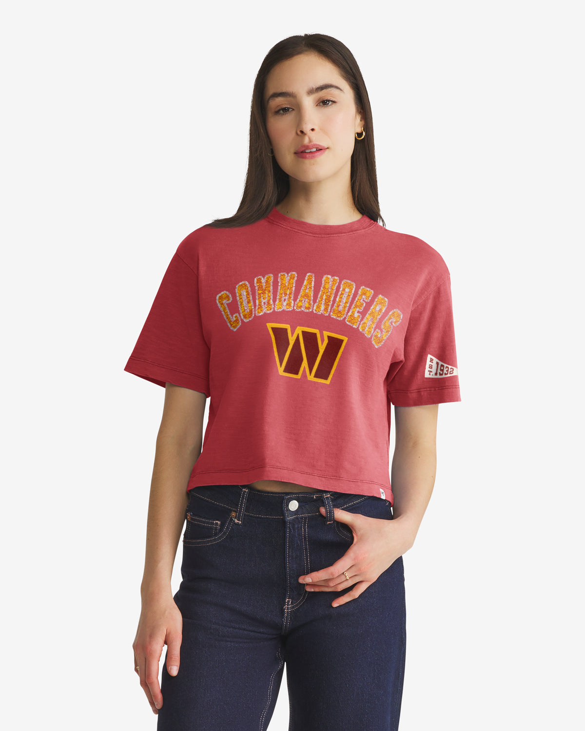 WASHINGTON COMMANDERS ELMORE WELL WORN '47 HEAVY SLUB TEE WOMENS