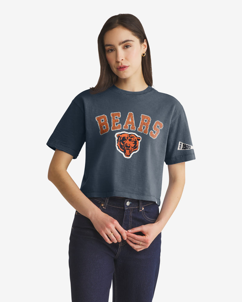 CHICAGO BEARS HISTORIC ELMORE WELL WORN '47 HEAVY SLUB TEE WOMENS