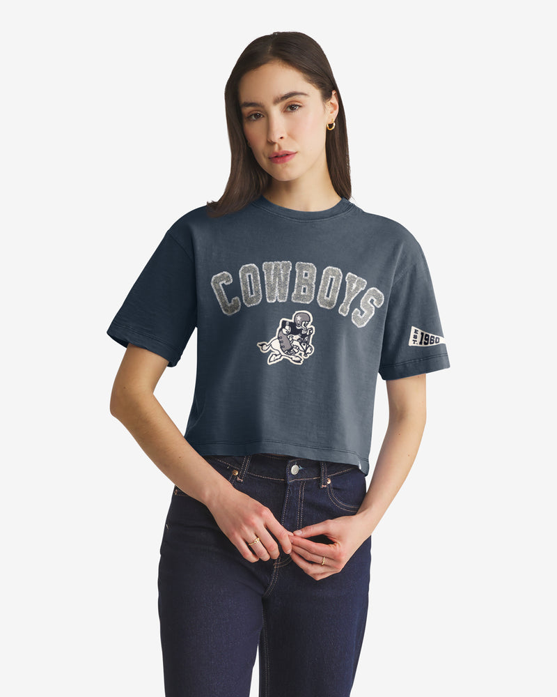 DALLAS COWBOYS HISTORIC ELMORE WELL WORN '47 HEAVY SLUB TEE WOMENS