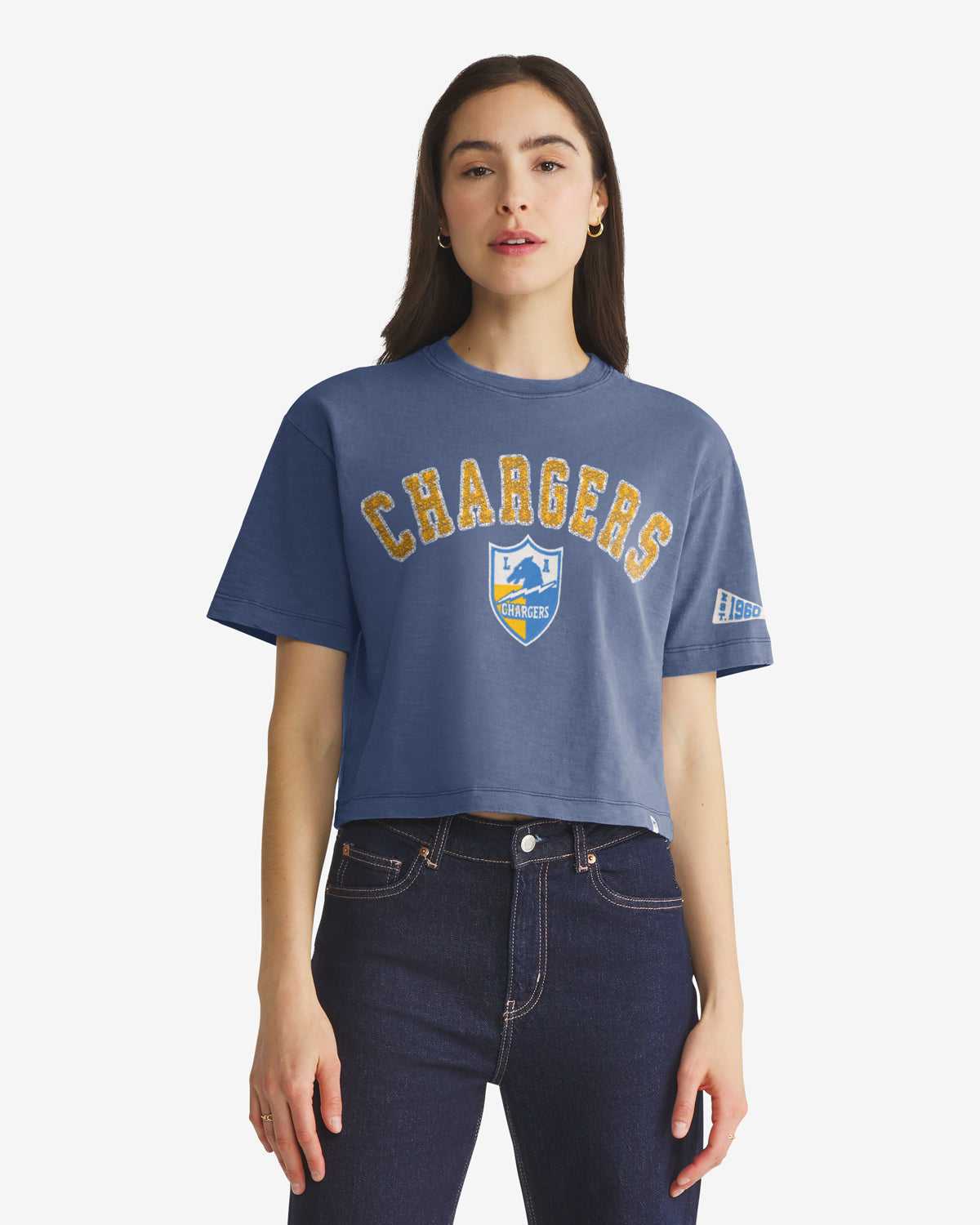 LOS ANGELES CHARGERS HISTORIC ELMORE WELL WORN '47 HEAVY SLUB TEE WOMENS