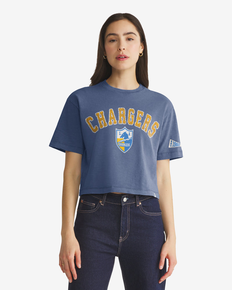 LOS ANGELES CHARGERS HISTORIC ELMORE WELL WORN '47 HEAVY SLUB TEE WOMENS