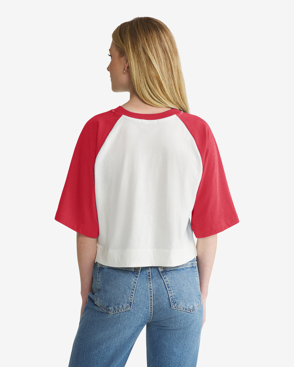 OHIO STATE BUCKEYES VINTAGE INFIELD SHIFT '47 RAGLAN CROP TEE WOMENS