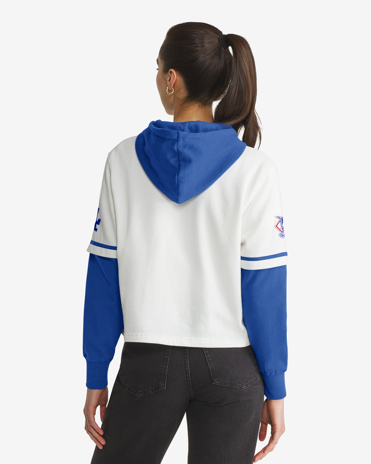 LOS ANGELES DODGERS TRIFECTA CROPPED '47 SHORTSTOP PULLOVER HOOD WOMENS