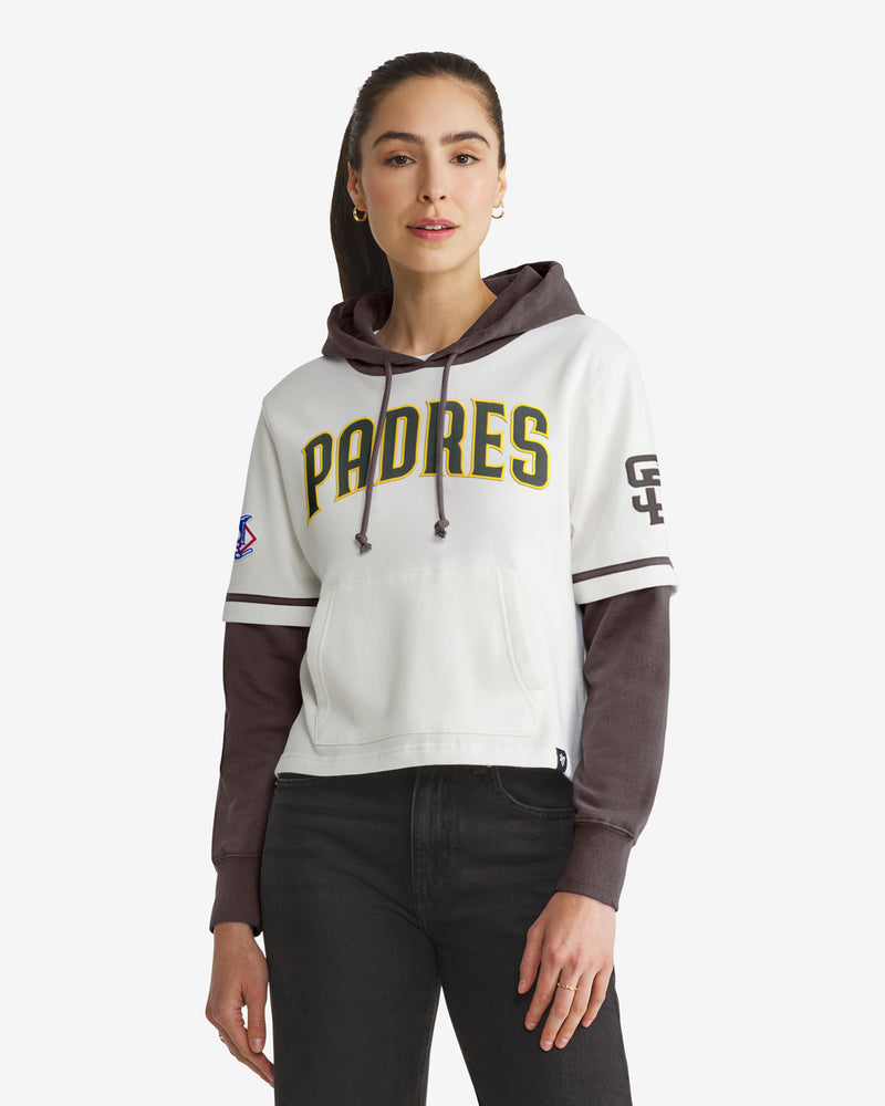 SAN DIEGO PADRES TRIFECTA CROPPED '47 SHORTSTOP PULLOVER HOOD WOMENS