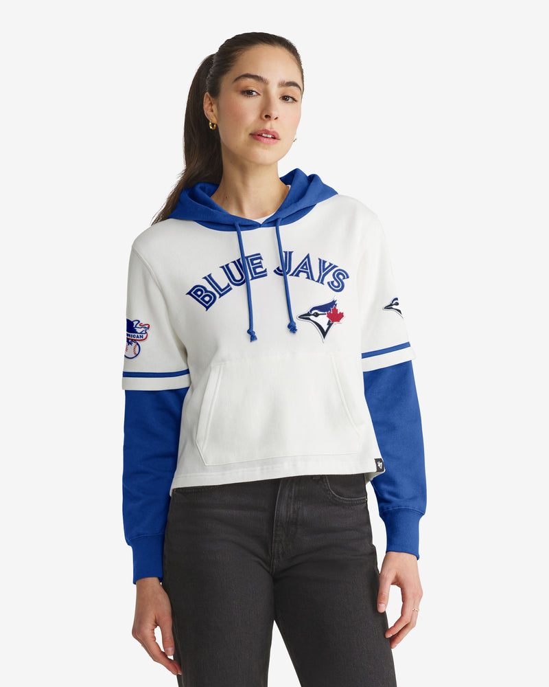 TORONTO BLUE JAYS TRIFECTA CROPPED '47 SHORTSTOP PULLOVER HOOD WOMENS