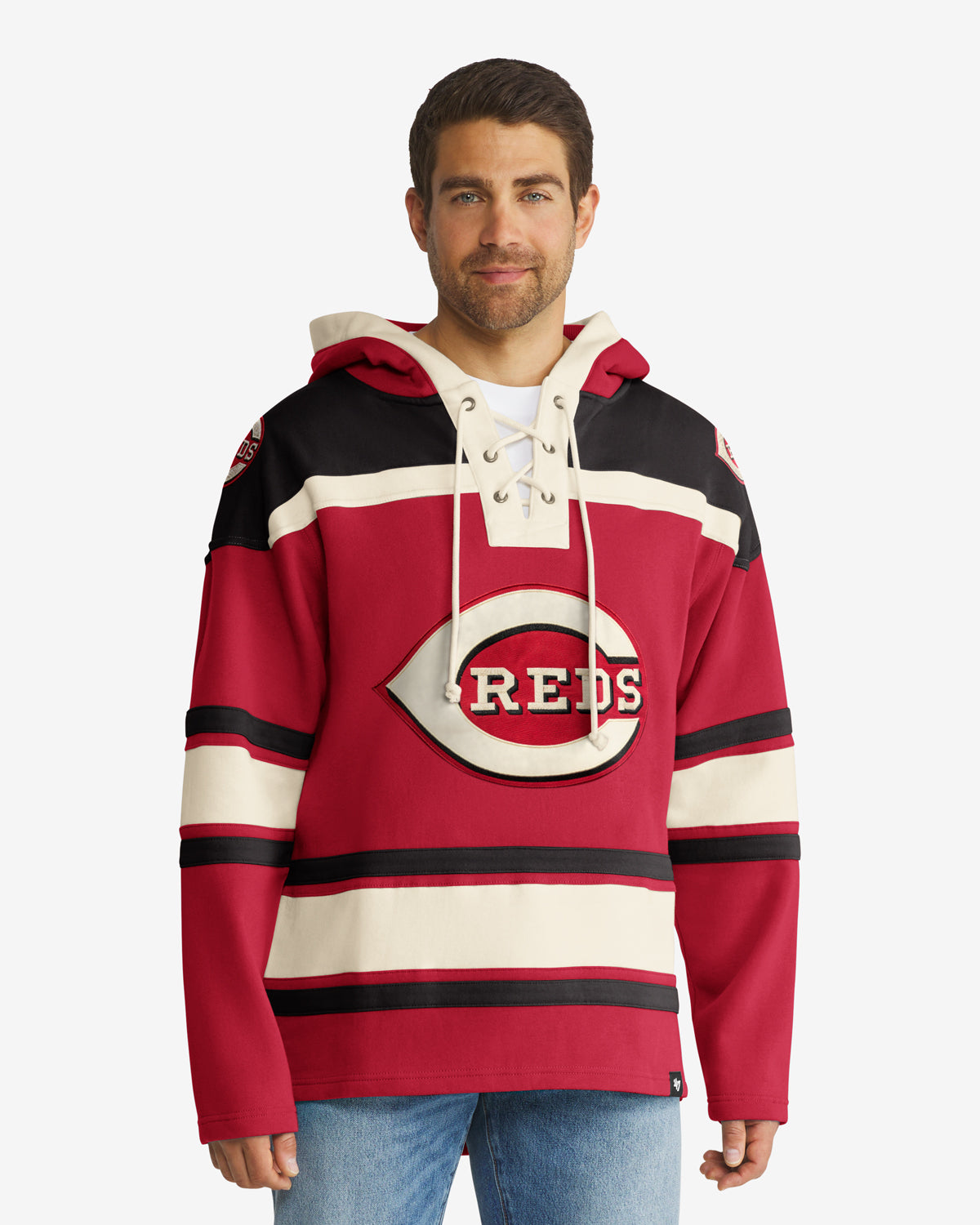 Cincinnati Reds Apparel | Fleece Lacer Hood | '47 - Red – '47