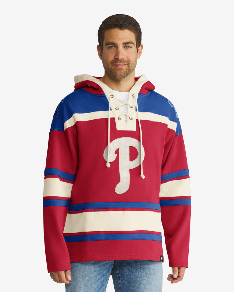 Philadelphia Phillies Superior '47 Lacer Hoodie in Red | Size Large